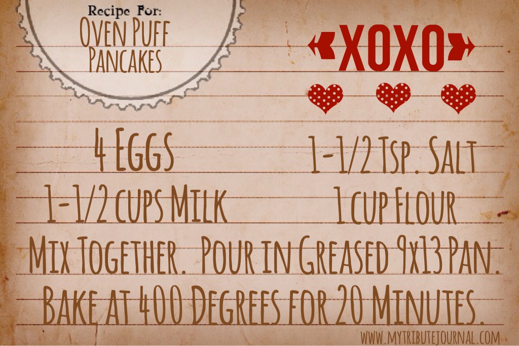 Oven Puff Pancakes! Valentine's Day breakfast www.mytributejournal.com