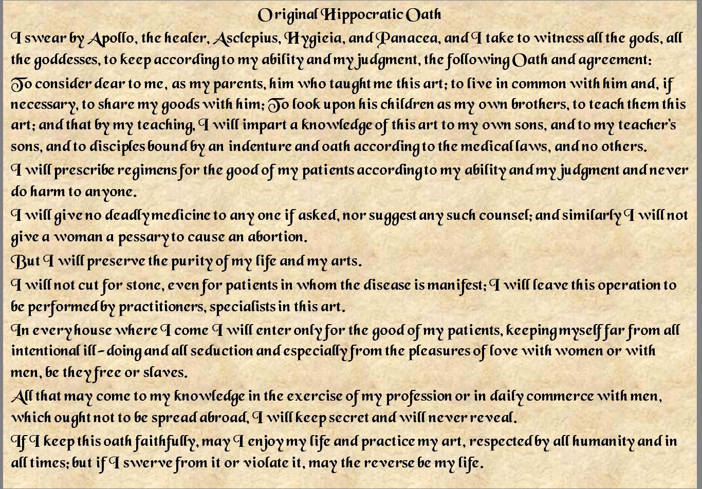 hippocratic oath