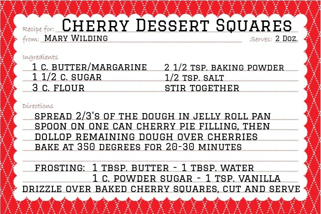Cherry Dessert Squares! www.mytributejournal.com