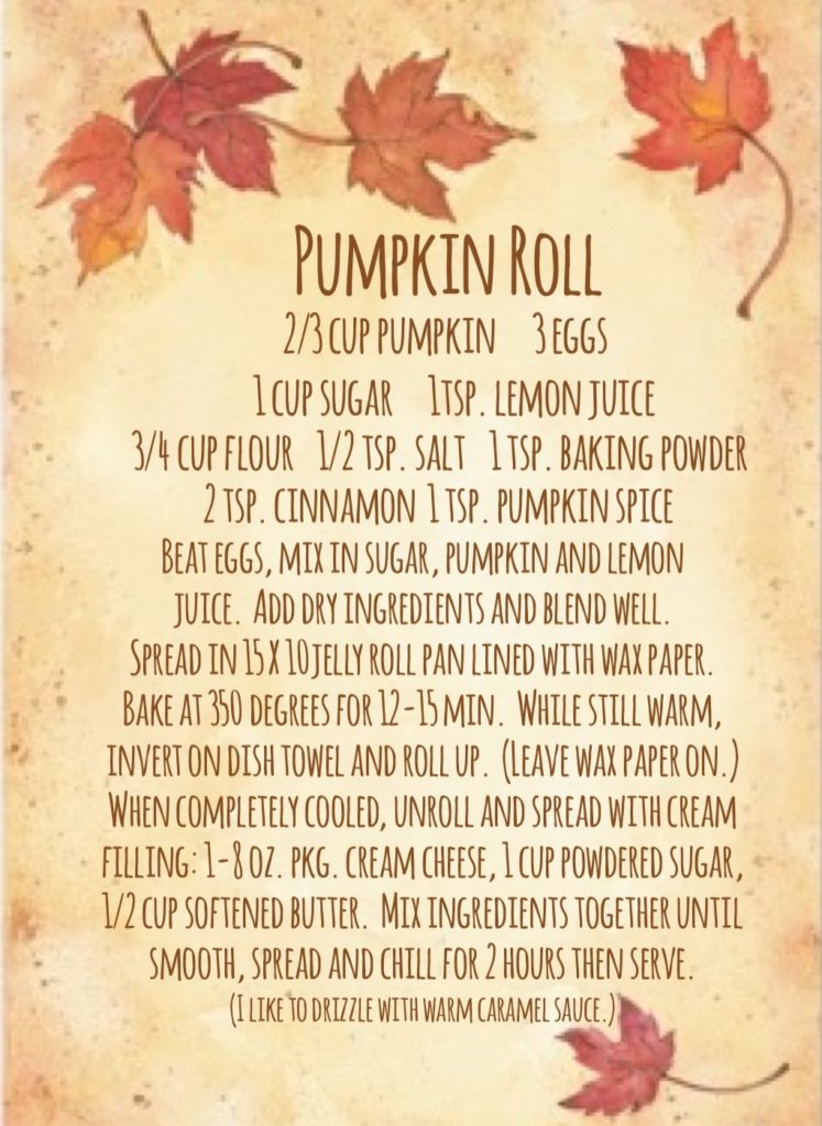 Pumpkin Roll recipe.