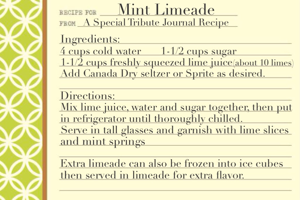 Mint Limeade! www.mytributejournal.com