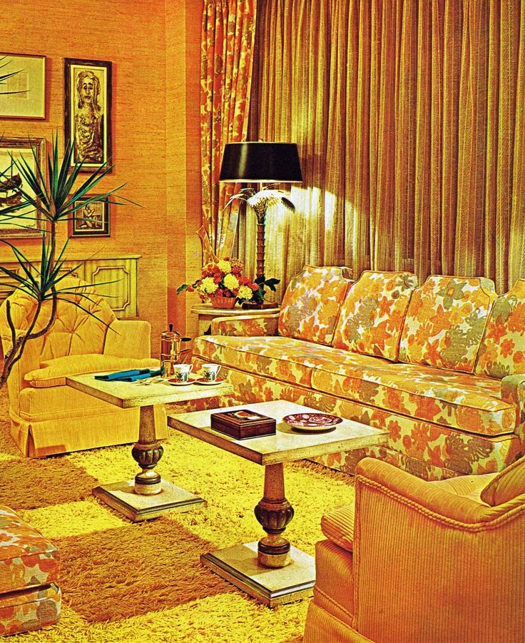 70's style floral decor.