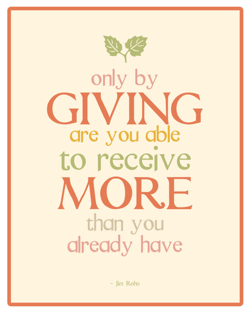 Jim Rohn quote on giving.