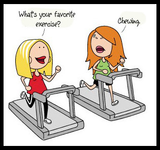 Exercising cartoon.