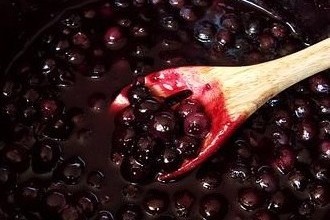 Homemade bluberry jam.