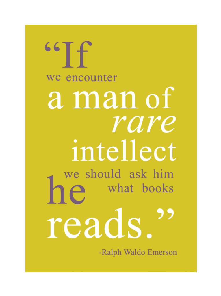 Ralph Waldo Emerson quote on reading.