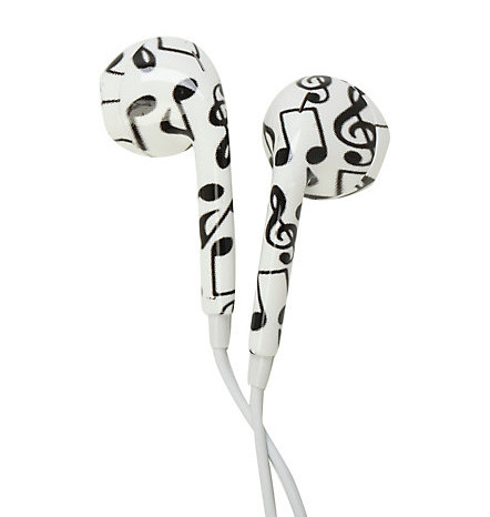 Musical note ear buds.