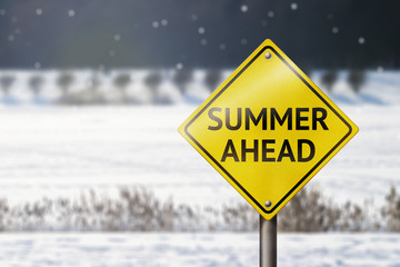 Summer ahead sign.