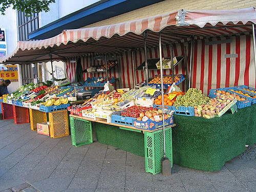 Fall fruit stands.