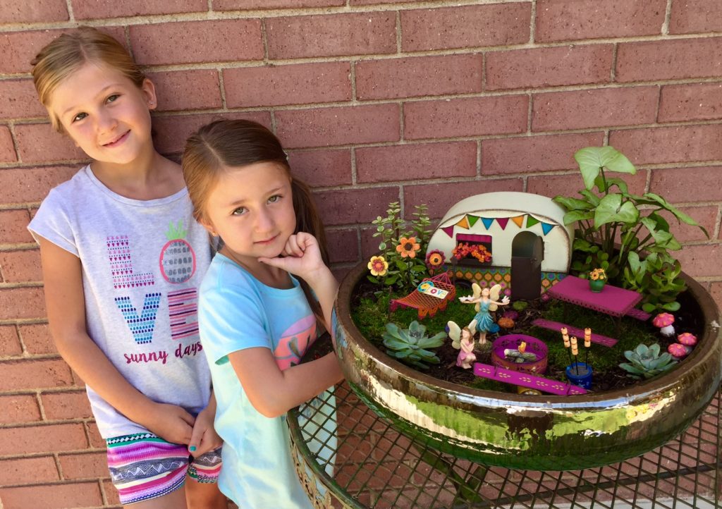 Making a fairy garden.