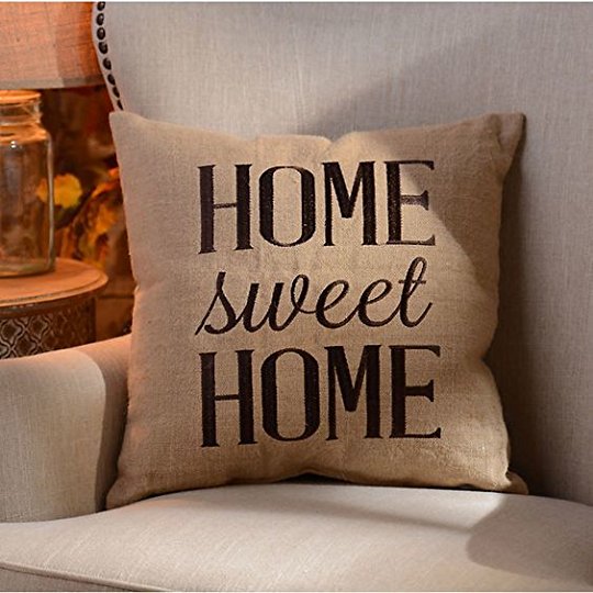 Home sweet home pillow.
