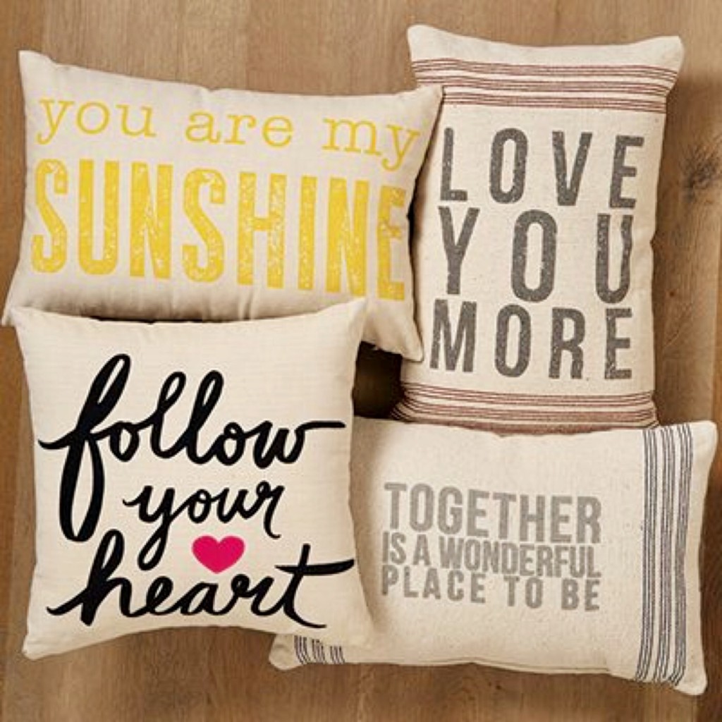 Love At Home! Flour sack pillows!