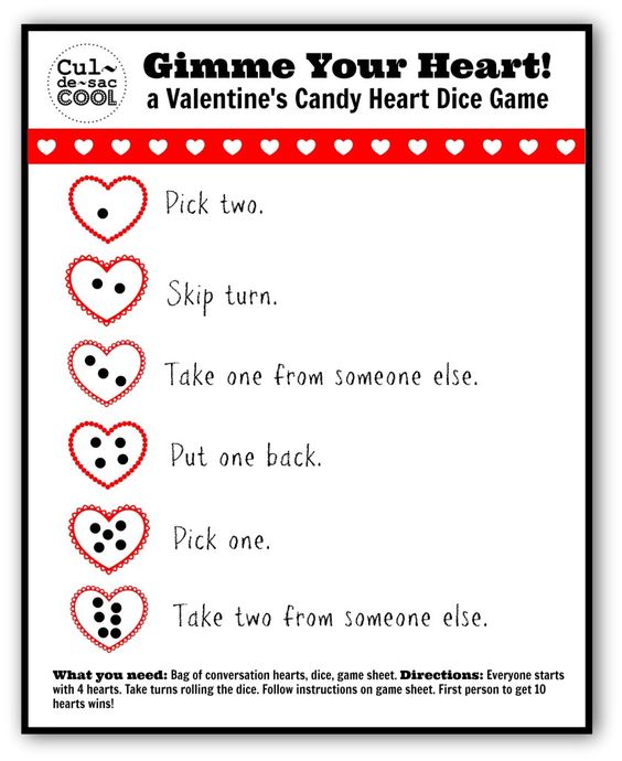 Heart dice game.