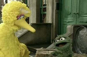 Big Bird and Oscar the Grouch on Sesame Street!