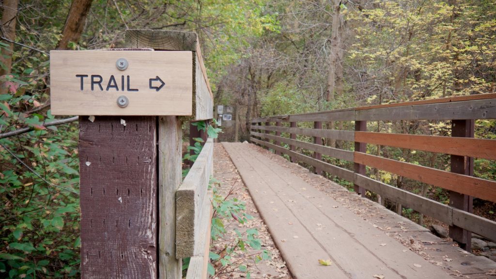 Mueller Park trail sign.
