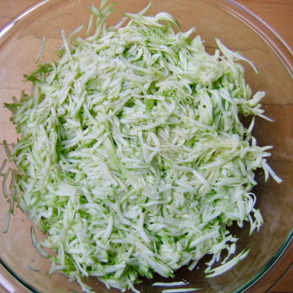 Grated zucchini.