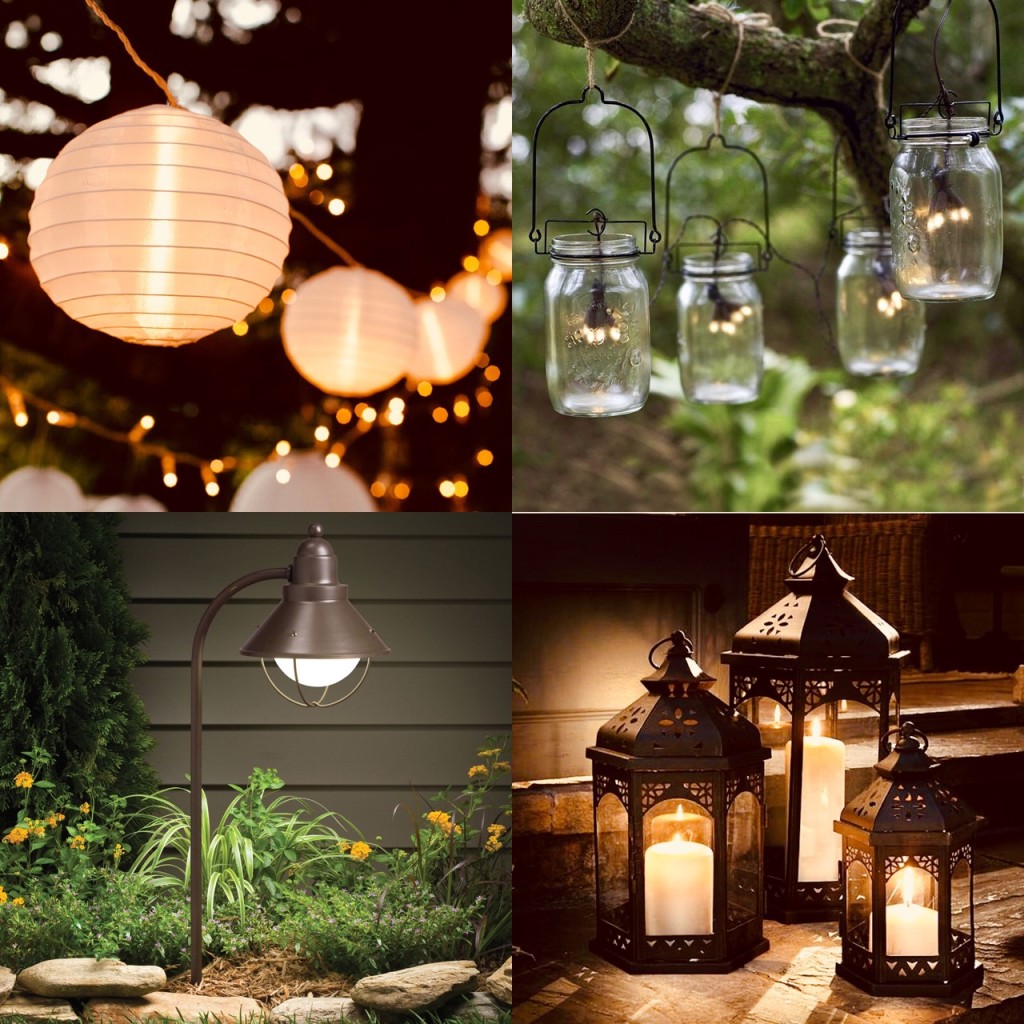 Outdoor patio lighting.