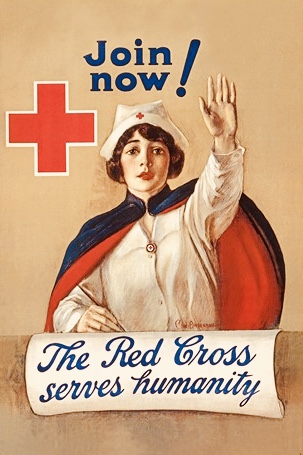 Vintage Red Cross sign.